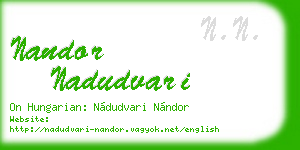 nandor nadudvari business card