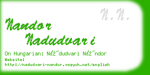 nandor nadudvari business card